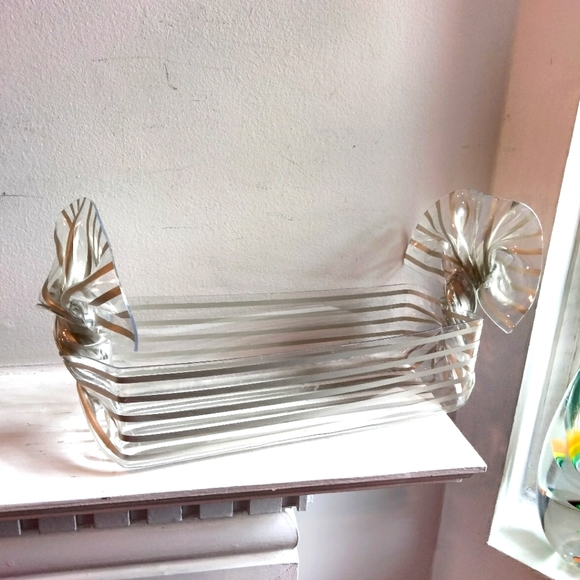 Artist signed lucite plastic candy dish trinket tray